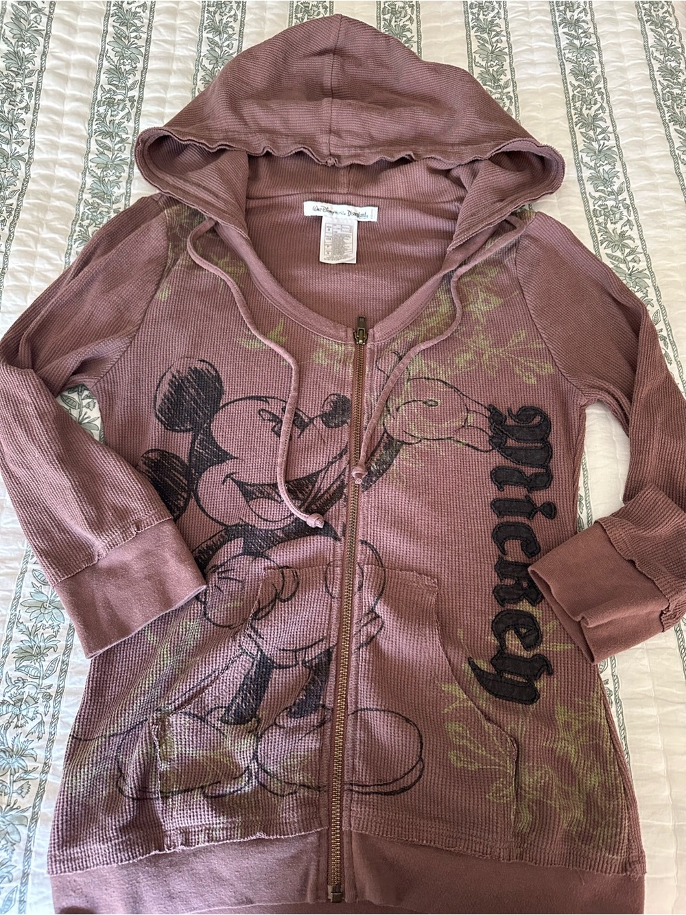 🌼 Disney dark Mauve Mickey Zip-Up Hooded sweatshirt